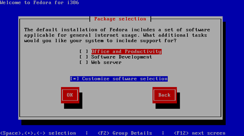Fedora 9 - Minimal Package Selection