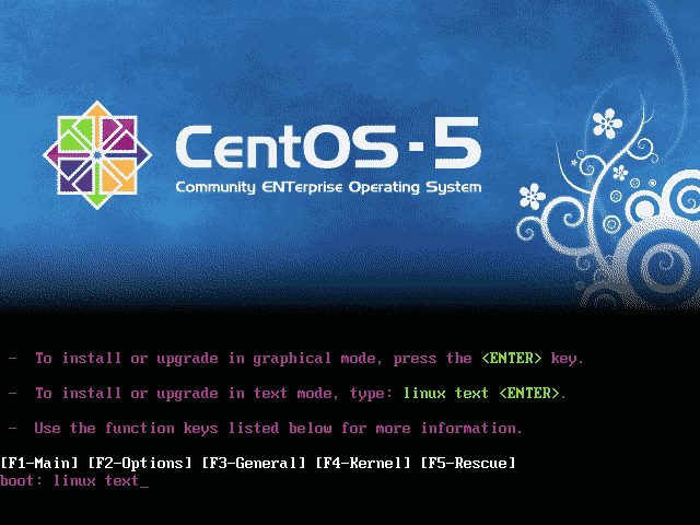 CentOS 5.3 Installation Boot Screen