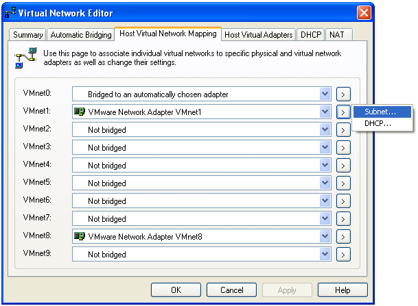 Host Virtual Network Map