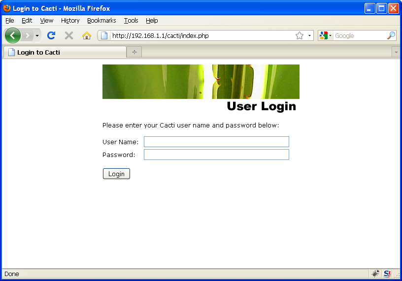 Cacti - User Login