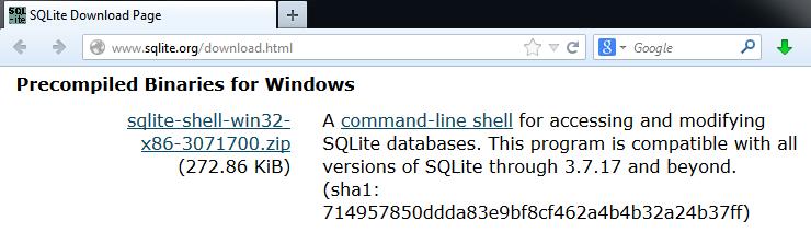 download sqlite windows