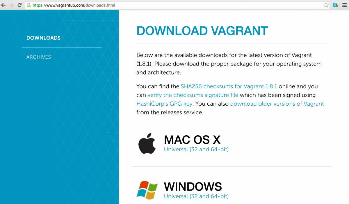 vagrant for mac install