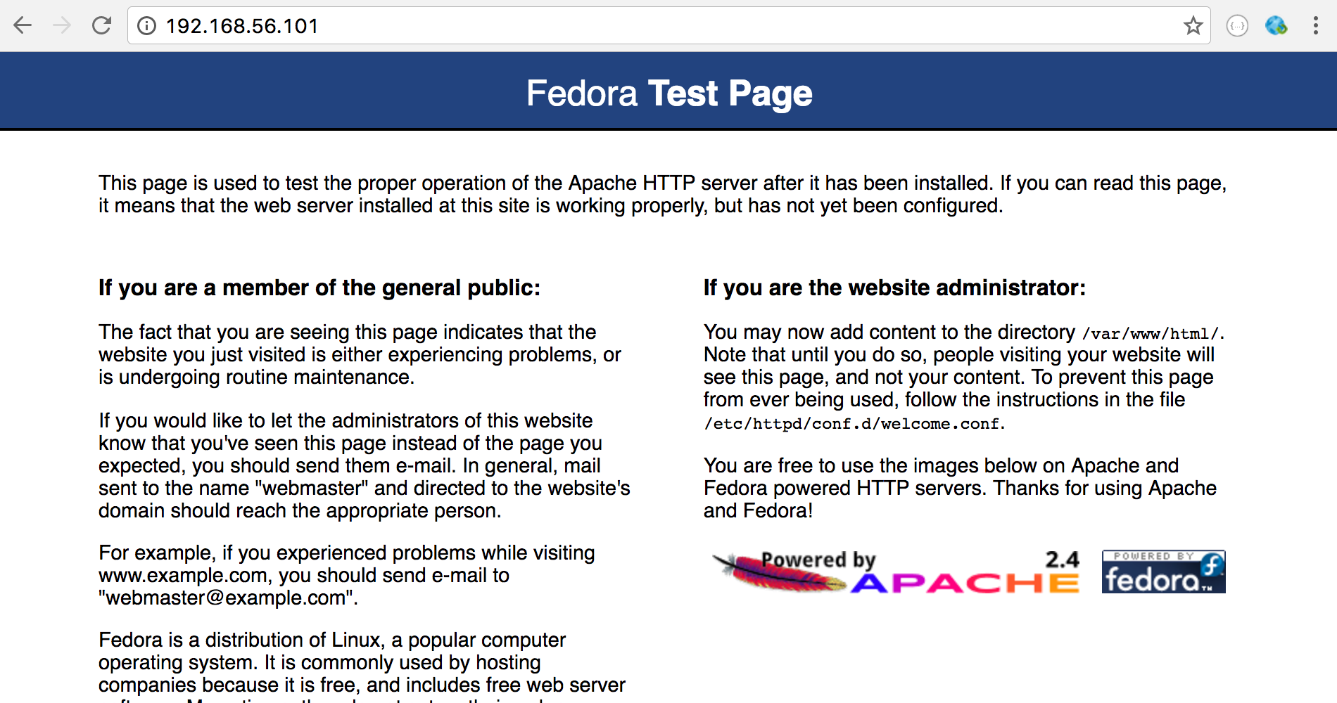 web-fedora-test-page